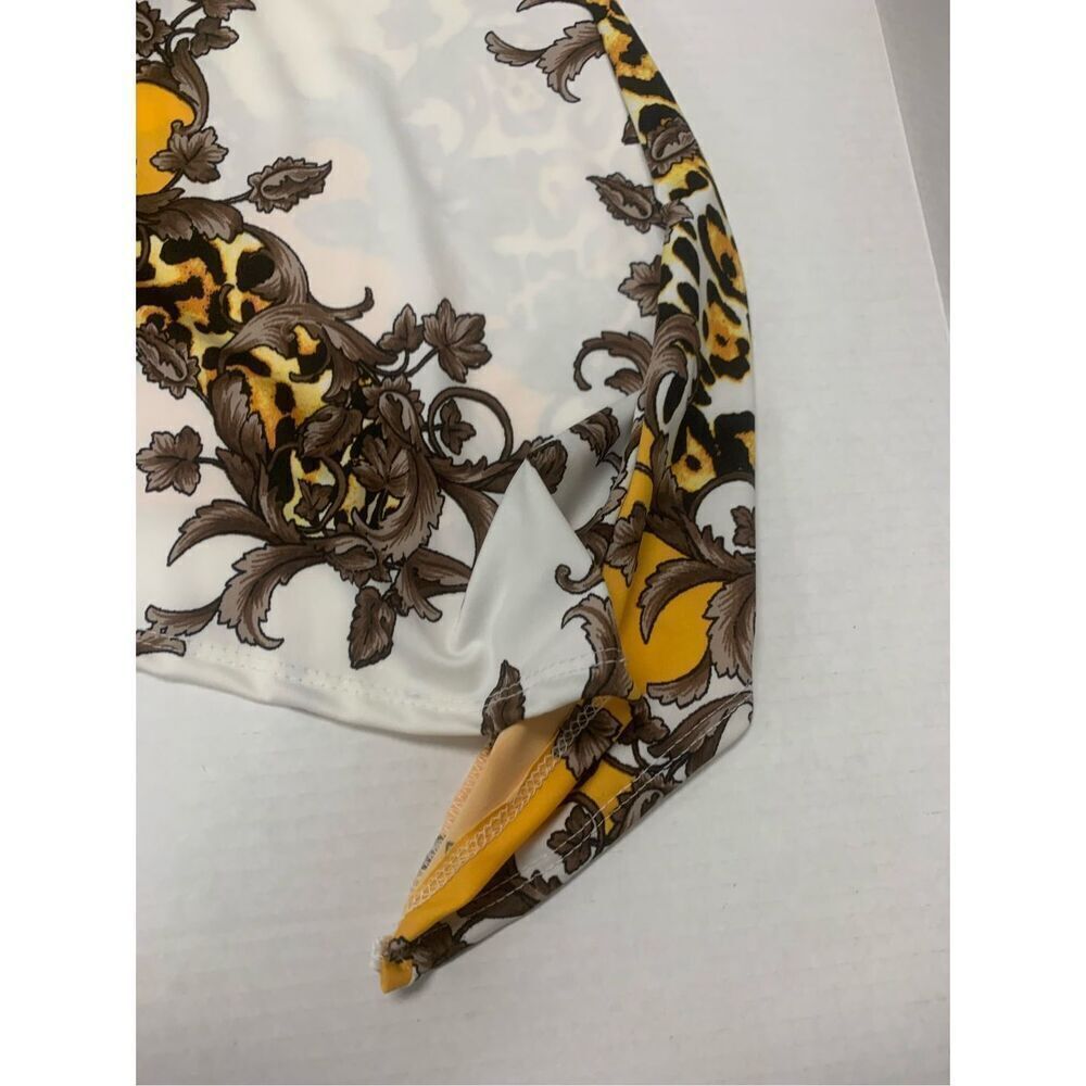 Chainlink Patterned Multicolored Asymmetrical Tan… - image 3